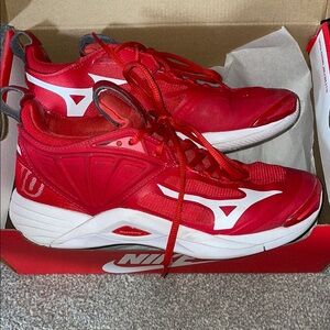 Mizuno Red Volleyball Shoes